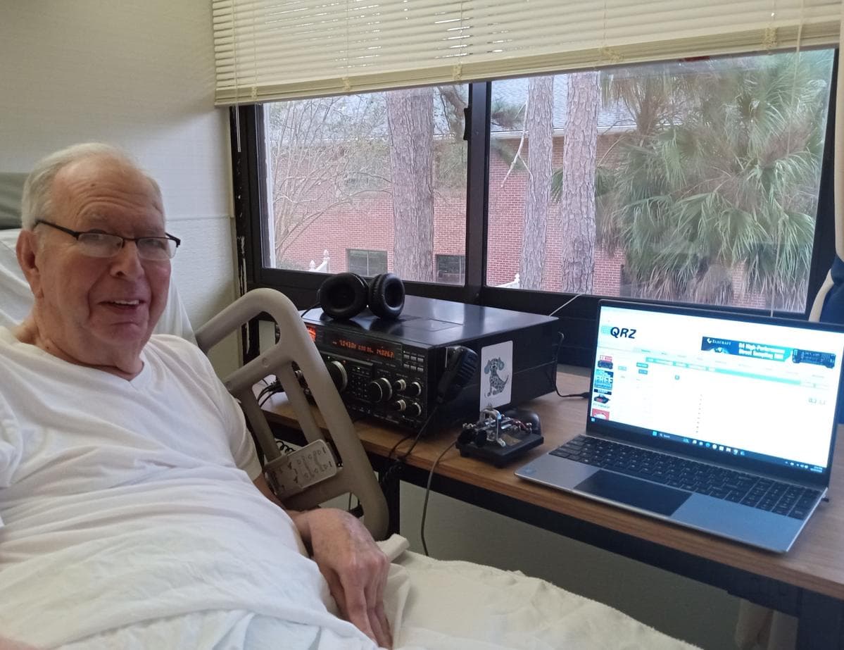 Kenneth P. Elsberry, WD4ERM, at the Kenwood TS-990S station in his room